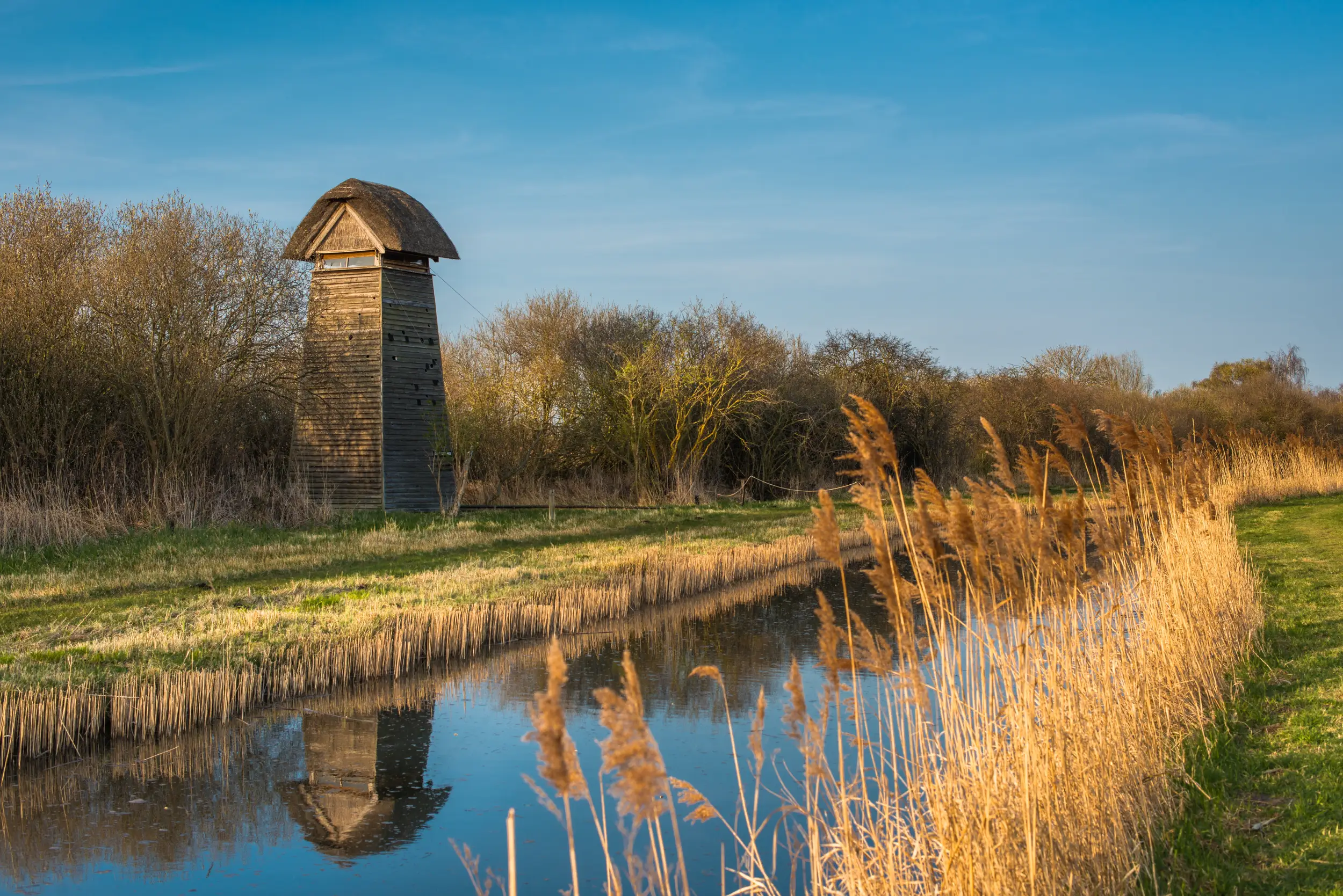 The historic windpump and waterway at Wicken Fen